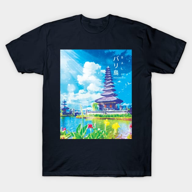 BALI Island Anime Style Tourism T-Shirt by kim.id